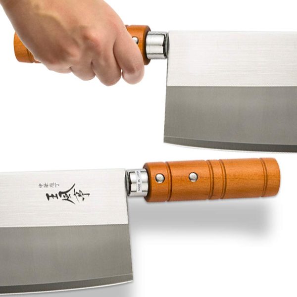 Fuji Cutlery Japanese Stainless Steel Double-Edged Chinese Knife Round Handle 175Mm - For Bone-To-Bone Cooking & Fine Vegetables Fa-70 on Sale - Image 4