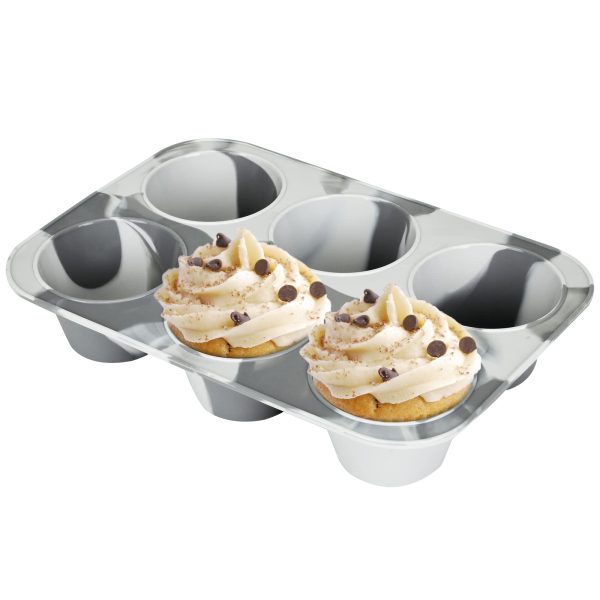 Super Kitchen 6-Cavity Silicone Muffin Mold Plate Non-Stick Cupcake Pan Donut Mixed Gray Japan Cheap
