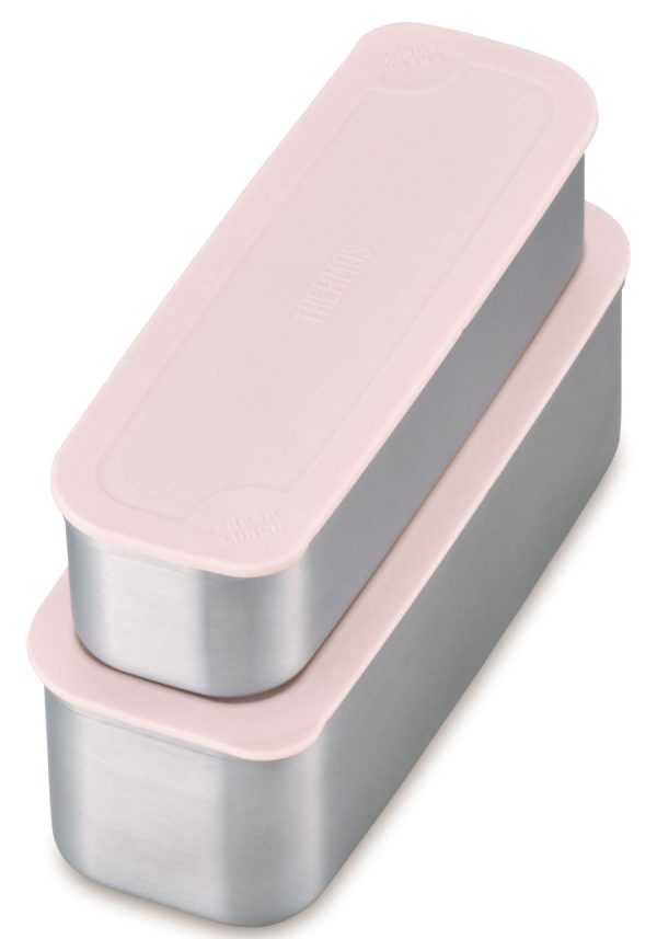 Thermos Japan Bento Box 2 Tier Slim Lunch Box 635Ml Dusty Pink Dsa-604W Dtp For Discount - Image 2
