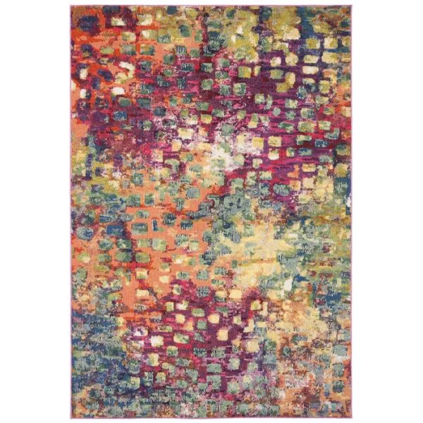 Vansickle Abstract Area Rug in Fuchsia Gold, Rectangle 2  x 4  Supply